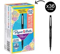 Paper Mate Flair Felt Tip Pens | Medium Point (0.7 mm) Writing Pens | Black Pens | For WritingDrawing & Sketching | 36 Count