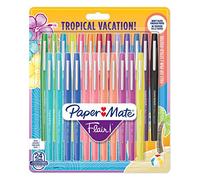 Paper Mate Flair Felt Tip Pens | Medium Point (0.7mm) | Tropical & Assorted Colors | 24 Count