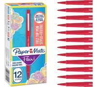 Paper Mate Flair Felt Tip Pens | Medium Point (0.7 mm) Marker Pens | Red Pens | For WritingMarkingDrawing & Sketching | 12 Count