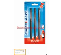 Paper Mate Flair Original Fibre Tip Pen Medium 1.0mm - Black (Pack of 3)