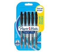 Paper Mate Flexgrip Black Ballpoint Pens 5 Pack
