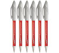Paper Mate FlexGrip Elite Retractable Ballpoint Pens - Red Ink - Pack of 6 - Writes Medium 0.8mm Line With Large Broad 1.4mm Wide Tip
