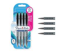 Paper Mate Pape Mate Flexgip Gel Rolleball Pen 0.7mm Line Black (Pack 4)