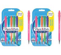 Paper Mate Flexgrip Ultra Bright Ballpoint Pens | Medium Point (1.0mm) | Blue Ink | Bright Barrels | 5 Count (Pack of 2)