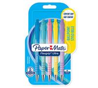 Paper Mate Flexgrip Ultra Pastel Ballpoint Pens | Medium Point (1.0mm) | Blue Ink | Pastel Barrels | 5 Count