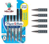 Paper Mate 1.0 mm Flexgrip Ultra Retractable Ballpoint Pen, Medium Point, Black, Pack of 5