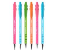 Paper Mate FlexGrip Ultra Retractable Ballpoint Pens | Blue Ink | Medium Point | 6 Pack | Bright Retro Barrels