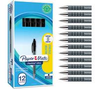 Paper Mate Flexgrip Ultra Retractable Ballpoint Pens | Medium 12 count, Black