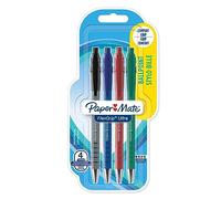 Paper-Mate Ballpoint Pen Flexgrip Ultra Retractable - Medium 1.0 mm - Assorted Colours, Pack of 4