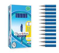 Paper Mate Flexgrip Ultra Retractable Ballpoint Pens | Medium Point (1.0mm) | Handwriting Pens & Stationery Supplies | Blue Pen Set | 12 Count