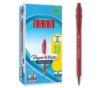 PaperMate Medium Point (1.0 mm) Flexgrip Ultra Retractable Ballpoint Pen, Red, Box of 12