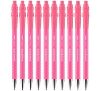 Paper Mate FlexGrip Ultra Retractable Ballpoint Pens | Medium Point | Black Ink | 10 Pack | Bright Pink Retro Barrels