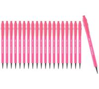 Paper Mate FlexGrip Ultra Retractable Ballpoint Pens | Medium Point | Black Ink | 20 Pack | Bright Pink Retro Barrels