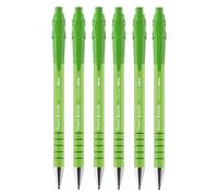 Paper Mate FlexGrip Ultra Retractable Ballpoint Pens | Medium Point | Blue Ink | 6 Pack | Bright Green Retro Barrels