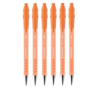 Paper Mate FlexGrip Ultra Retractable Ballpoint Pens | Medium Point | Blue Ink | 6 Pack | Bright Orange Retro Barrels