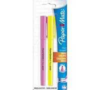 Paper Mate Fluo Accent Highlighter Pen Chisel Tip 1.5/3.5mm - Yellow/Pink (Pack of 2)