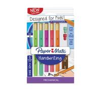 Paper Mate Handwriting Triangular Mechanical Pencil Set with Lead & Eraser Refills 1.3mm Fun Barrel Colors 8 Count (2017484)