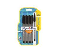 PaperMate Inkjoy 100 Capped Ballpoint Pens Medium Black (Pack of 8) 1956739