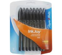 Paper Mate Inkjoy 100 CAP Capped Ball Pen Medium Tip 1.0mm - Black (Pack of 8)