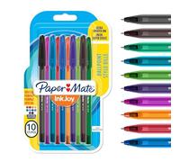 Paper Mate InkJoy 100ST Capped Ballpoint Pens | Medium Point (1.0mm) | Fun Colours | 10 Count