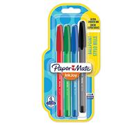 Paper Mate InkJoy 100ST Ballpoint Pens | Medium Point (1.0mm) | Red, Green, Blue & Black | 4 Count