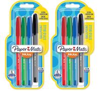 Paper Mate InkJoy 100ST Ballpoint Pens | Medium Point (1.0mm) | RedGreenBlue & Black | 4 Count (Pack of 2)