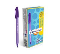 Paper Mate InkJoy 100ST Capped Ballpoint Pen - Ultra Smooth Ink - Medium Point 1.0mm - Purple Ink - Box of 12