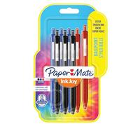 Paper Mate InkJoy 300RT Retractable Ballpoint Pens | Medium Point (1.0 mm) | Black, Blue & Red | 8 Count