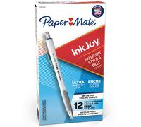 Paper Mate InkJoy 700RT Retractable Ballpoint Pens Medium Point White Barrel Blue Ink 12 Count