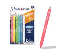 Paper Mate InkJoy Bright Pens, Gel Pens, Medium Point (0.7mm), Retractable, Assorted Brighter Colors, 6 Count