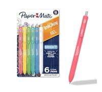 Paper Mate InkJoy Bright Pens, Gel Pens, Medium Point (0.7mm), Retractable, Assorted Brighter Colors, 6 Count