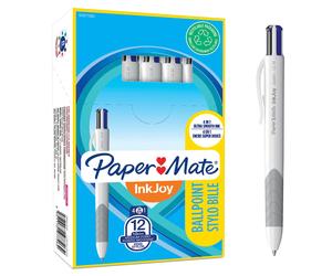 Paper Mate InkJoy Quatro 4-Colour Ballpoint Pen | Business Colours | Medium Point (1.0 mm) | 12 Count