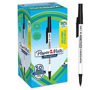 Paper Mate Kilometrico Ballpoint Pens | Long Writing with Medium Point (1.0mm) | Black Ink | 80% Recycled Plastic | 50 Count