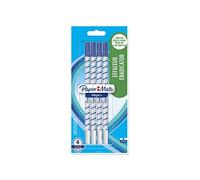 Paper Mate Magic+ Erasable Pen + Eradicator | Fine Point | Blue | 4 Count