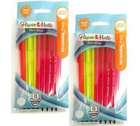 Paper Mate Non-Stop Mechanical Pencil 0.7mm With Eraser - HB #2 - Original Clear Neon Barrels - Pack of 16