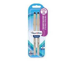Paper Mate Replay Erasable Ballpoint Pen | Medium Point (1.0mm) | Black | 2 Count