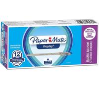 Paper Mate Replay Erasable Ballpoint Pen | Medium Point (1.0mm) | Blue | 12 Cou