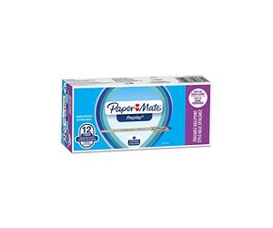Paper Mate Replay Erasable Ballpoint Pen | Medium Point (1.0mm) | Blue | 12 Count