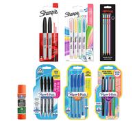 Paper Mate, Sharpie, Rotring & Elmer's Stationery Supplies | Ballpoint Pens, Gel Pens, Marker Pens, Highlighters, HB Pencils & Glue Stick | Perfect for School & Office | 23 Count