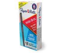 Paper Mate Write Bros Ballpoint Pens, Medium Point (1.0mm), Black, 12 Count