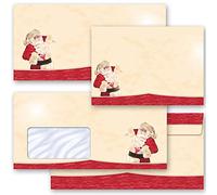 Paper-Media Winter Motif Envelopes - Santa Claus, 25 (with Window) DIN Long (220x110 mm)