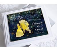 Paper Memories Personalised & Boxed Blue Beauty & The Beast Wedding Guest Book