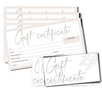 Paper 'n Such Gift Certificates for Business - Set of 25 with Envelopes -Spa, Salon, Restaurants, Custom Client Vouchers for Birthday, Work-Heavyweight Card Stock - Light Pink