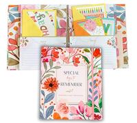 Paper 'n Such Greeting Card Organizer with Pockets - Hardcover - Floral Birthday Book - Perpetual Calendar and Dates to Remember - Christmas, Holidays, Anniversary Reminders - Card Keeper