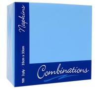 Paper Napkin 100pcs - Premium Baby Blue Cornflower 2-Ply Disposable Serviettes 33x33cm | Soft, Absorbent Cocktail Napkins for Parties, Weddings, Birthdays, Restaurants & Events