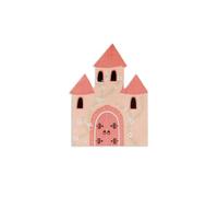 Paper Napkins Disposable Decorative Pink Fairy Tale Castle Shaped Printed Dinner/Lunch Napkins for Party, Home Table Decor. 80PCS, 3-Ply, Folded 5.12 x 6.5 In.
