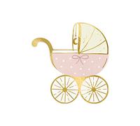 Paper Napkins for Prams, Light Pink, 14 x 15 cm (Pack of 20)