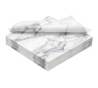Paper Napkins Patterned 3 Ply 33cm Serviettes | Party Napkins | Thick and absorbent, holds up through the meal · Grey Marble design for weddings, birthdays, dinner and dessert tables