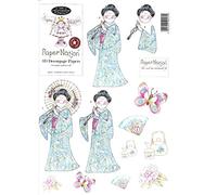 Paper Nation 3D Decoupage Papers - 99701 Kimono Lady 2 Blue