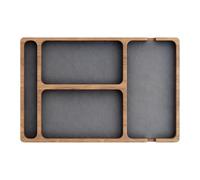 Paper Organizer Tray, Rounded Corner Safety, Pine Material, Office Desktop Box, Home Desk Organizer, Warp-Resistant Build, For Keys Pens Cables Living Room Dorm Supplies